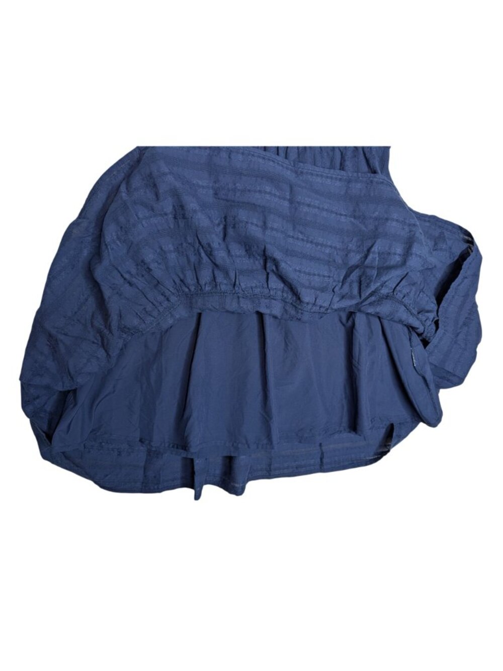 BTFBM Womens Navy Blue Short Sleeve V-Neck-Tiered Mini Dress Cotton Boho Style S - Picture 10 of 14